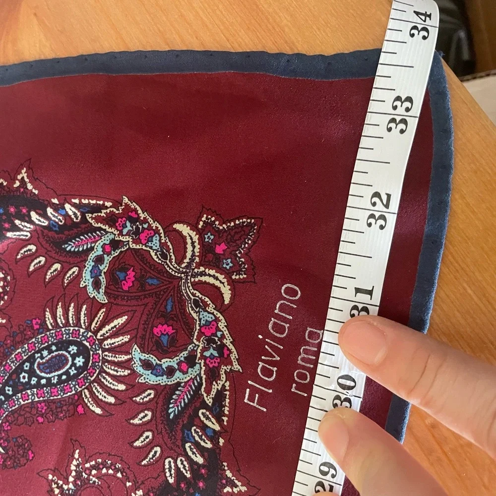 Flaviano Roma’s silk Elegant Floral Paisley, butterfly‎ red scarf 30/30